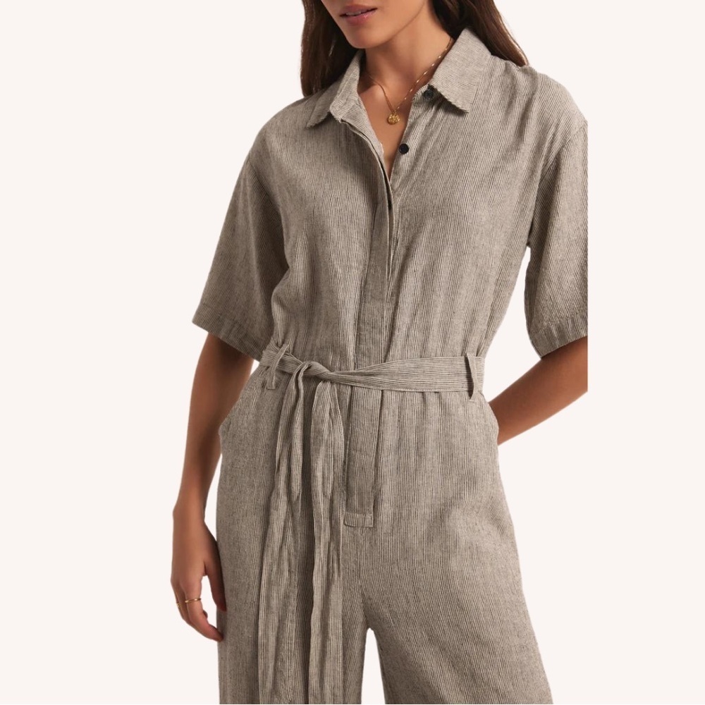 Stunning New with tags Linen Z Supply Striped Jumper Size (L) - Picture 2 of 4
